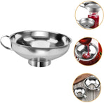 2 pieces - funnel - 12.5*10.5*4.3 cm and 17*15*5.8 cm - stainless steel funnel with wide mouth - for transferring liquids in the kitchen - for canning and bottling - Versatile - easy to store - kitchen utensils - silver