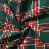 Pillowcase - Set of 2 - 40 x 40 cm cushion cover - indoor Christmas decoration - Christmas ornament - Christmas Pillowcase - Christmas Tartan Cushion Cover - Christmas Classic Tartan Cushion Cover - No core - Green & Red - Side View