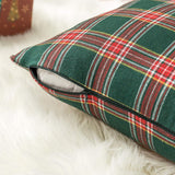 Pillowcase - Set of 2 - 40 x 40 cm cushion cover - indoor Christmas decoration - Christmas ornament - Christmas Pillowcase - Christmas Tartan Cushion Cover - Christmas Classic Tartan Cushion Cover - No core - Green & Red