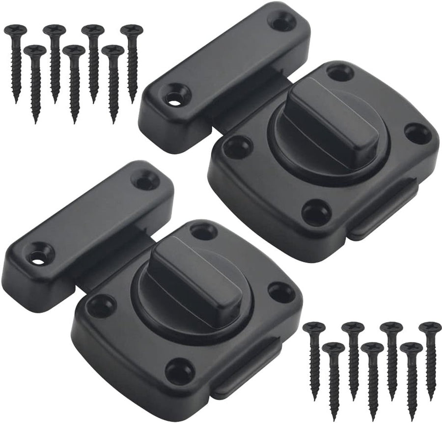 2 pieces - Door locks - swing door locks - zinc alloy door locks - bathroom door lock - security lock - door bolt - for home security, bathroom, bedroom, toilet - black