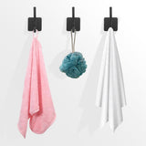 10 Pieces Heavy Duty Self-Adhesive Hooks - Wall Hook - Coat Rack - Coat Hook - No Drilling Required - Hanging Hooks - Wall Hook - Towel Hook - Bathroom Hooks - Easy to Install and Remove - For Home, School, and Office - Black - Side View