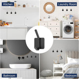 10 Pieces Heavy Duty Self-Adhesive Hooks - Wall Hook - Coat Rack - Coat Hook - No Drilling Required - Hanging Hooks - Wall Hook - Towel Hook - Bathroom Hooks - Easy to Install and Remove - For Home, School, and Office - Black - Top-Down View