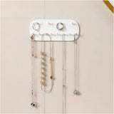 2 pieces - Jewelry stands - Jewelry display stand - Earring rack - Necklace holder organizer - wall jewelry organizers - Jewelry hooks - Necklace hook - Shelves - Display rack - for earrings, necklaces, bracelets, gift idea - 14*6*2 cm - white - Top-Down View