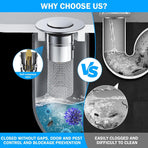 Pieces Drain 34-40mm - Drain Stopper - Improved Bathroom Washbasin Drain Plug with Hair Strain - Drain Set - With Anti-Clog Screen - Stopper - Removable Strainer Drain Plug - Drain Plug for Surface-Mounted Sinks - Bath Drain Stopper