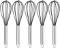 Set of 5 Egg Beaters - 10 Inch - Whisk - Beater Set - Kitchen Whisk - Hand Mixer - Silicone Egg Beater - Manual Egg Beater - Scratch-Free Beating - Non-Stick - for Beating Eggs, Blending, Whipping & Stirring - Black