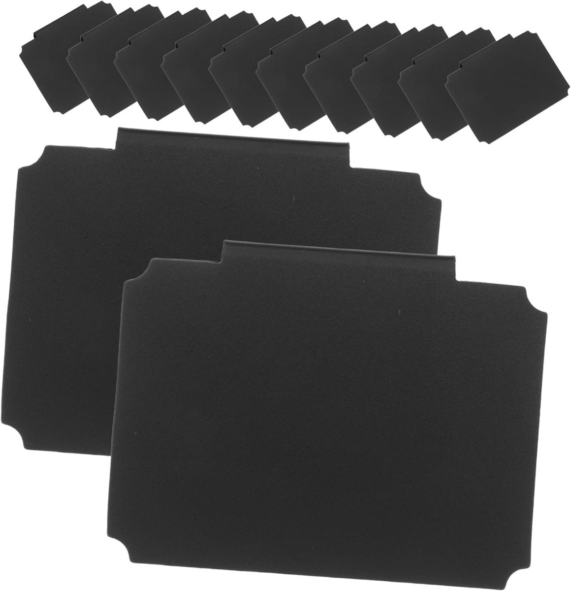 12 pieces - Labels - basket labels with clip - removable storage rack labels - chalkboard label - label holders - clip-on labels - shelf labels - PVC label - reusable - for bins, baskets, boxes - 9*7 cm - black