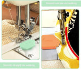 3 pieces - 6.7*4*1 cm - magnetic seam guide for sewing machine - multifunctional polygonal hem guide - with scale - universal sewing accessory for magnetic machine - sewing tools - sewing machine accessories - orange, pink, green - Top-Down View