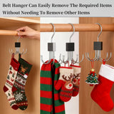 2 pieces - Belt Rack - Belt Organizer - Bra Hanger - Tank Top Hanger - Clothes Hanger - Clothes Hangers - 360° Rotating Metal - Bra Organizer - Storage Rack - with 6 Hooks - for belts, ties, tank tops, bras, scarves and handbags - 14*10 cm - Black