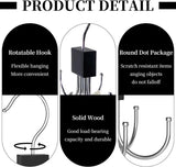 2 pieces - Belt Rack - Belt Organizer - Bra Hanger - Tank Top Hanger - Clothes Hanger - Clothes Hangers - 360° Rotating Metal - Bra Organizer - Storage Rack - with 6 Hooks - for belts, ties, tank tops, bras, scarves and handbags - 14*10 cm - Black