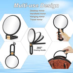 30X Magnifying Mirror - 24*14 cm - Hand Mirror with Folding Handle - Travel Magnifying Mirror with Handle - Double-Sided Magnifying Mirror - with 30x/1x Magnification - Portable Makeup Mirror - Multifunctional Hand Mirror - Black