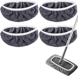 4 Pack Reusable Microfiber Cloths - Suitable for Efficient Sweeping Cleaning - Suitable for Swiffer Sweeper - Wet & Dry Cleaning Cloths - Mop Head Replacement - Washable Refills - for Household Floors - 25 x 11.5 cm - Grey