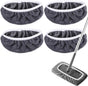 4 Pack Reusable Microfiber Cloths - Suitable for Efficient Sweeping Cleaning - Suitable for Swiffer Sweeper - Wet & Dry Cleaning Cloths - Mop Head Replacement - Washable Refills - for Household Floors - 25 x 11.5 cm - Grey