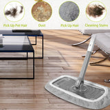 4 Pack Reusable Microfiber Cloths - Suitable for Efficient Sweeping Cleaning - Suitable for Swiffer Sweeper - Wet & Dry Cleaning Cloths - Mop Head Replacement - Washable Refills - for Household Floors - 25 x 11.5 cm - Grey