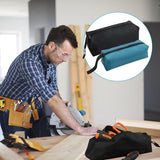 2 pieces - 30*10*10cm and 25*8*8.5 cm - Tool bag - small tool bags - waterproof tool bags - sturdy small tool bag - for carpenter, tools and power tools - black and blue - Side View