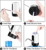Electric water pump - Portable water pump - Water pump - Water bottle dispenser - detachable electric pump - for desk, countertop, kitchen and office - white - 7.2*7.2*12.5 cm - Top-Down View