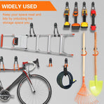 pieces - Heavy Duty Garage Hooks - Wave Long Hooks - Wall-Mounted Storage Rack - Electrical and Garden Tool Organizer - for hanging Ladders, Bicycles, Garden Hoses, Large Items and More - black - 19*16*6.5 cm
