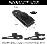 10 pieces - 2.6*8.3*3 cm - tent clips - tarp clips - clips for outdoor awnings - clips for sun sails - clips for tent tarpaulins - awning accessories - black
