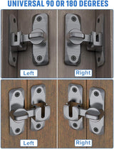 2 pieces - 90/180 degrees - sliding door lock - privacy protection - security sliding door lock - small gate locks - hardware for shed, garden, bathroom, cupboard, window - 80*25 mm - grey - Front View