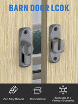 2 pieces - 90/180 degrees - sliding door lock - privacy protection - security sliding door lock - small gate locks - hardware for shed, garden, bathroom, cupboard, window - 80*25 mm - grey - Top-Down View