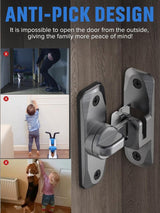 2 pieces - 90/180 degrees - sliding door lock - privacy protection - security sliding door lock - small gate locks - hardware for shed, garden, bathroom, cupboard, window - 80*25 mm - grey - Rear View