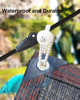 50 pieces - 6 inch - Elastic rope - Elastic cord - Tensioning elastic - tension cord - ball bungee cords - with balls - reusable - for golf nets, soccer goals, camping, tent poles, hose - white rope black spot - 150*22 mm - Top-Down View