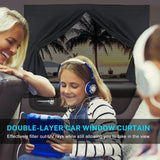 2 pieces - 71*47 cm - car sunshades - universal magnetic car sunshades - for windows - double-layer car sunshade covers - blackout car curtains - for privacy - blocking UV radiation and heat - with 10 magnets - black - Side View