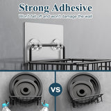 Soap Holders - 2 Pieces - Hanging Soap Holder - Soap Dish - Soap Holder for Shower Wall with 4 Hooks - Stainless Steel - Soap Holder with Drain - Small Soap Dish - Wall Mounting - Portable - Bathroom Accessories - Shower - No Drilling Required - Self-Adhe - Front View