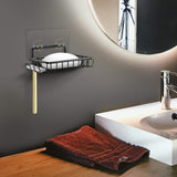 Soap Holders - 2 Pieces - Hanging Soap Holder - Soap Dish - Soap Holder for Shower Wall with 4 Hooks - Stainless Steel - Soap Holder with Drain - Small Soap Dish - Wall Mounting - Portable - Bathroom Accessories - Shower - No Drilling Required - Self-Adhe