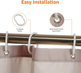 Shower curtain - Shower curtain for the bathroom - Anti-mold shower curtain - water-repellent material - with rings - machine washable - Bathroom accessories - 180*180 cm - brown - Top-Down View
