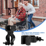 pieces - walking stick holder - wheelchair accessories - scooter accessories - crutch holder - versatile crutch holder - universal accessories for crutches, rollator, wheelchair, bicycle - 8.3*4.5*3.3 cm - black