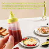 12 pieces - 3.2*3.2*8 cm - sauce bottles - portable sauce bottles - mini sauce bottles - squeeze bottle - ketchup bottle - salad dressing bottle - leak-proof plastic sauce bottles - squeezable sauce containers - kitchen supplies - grey, red, yellow, green