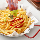 12 pieces - 3.2*3.2*8 cm - sauce bottles - portable sauce bottles - mini sauce bottles - squeeze bottle - ketchup bottle - salad dressing bottle - leak-proof plastic sauce bottles - squeezable sauce containers - kitchen supplies - grey, red, yellow, green