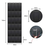 150*56 cm - Over-the-door shoe organizer - Wall compartment - 24 large - breathable mesh pockets - shoe rack - hanging storage - various storage space - breathable over-the-door closet storage, sneakers - black