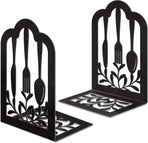 2 Pieces Bookends - bookends - Metal Book Stand - Book Holder - Shelf Organizer - Book Support - Bookshelf - Magazine Holder Book Support - Reading Tray - Magazine Rack - for library, office, school - Black