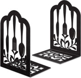 2 Pieces Bookends - bookends - Metal Book Stand - Book Holder - Shelf Organizer - Book Support - Bookshelf - Magazine Holder Book Support - Reading Tray - Magazine Rack - for library, office, school - Black