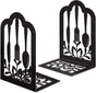 2 Pieces Bookends - bookends - Metal Book Stand - Book Holder - Shelf Organizer - Book Support - Bookshelf - Magazine Holder Book Support - Reading Tray - Magazine Rack - for library, office, school - Black