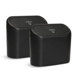 Car Trash Can, Waterproof Hanging Storage Box with Lid, 2-Pack Portable for Car \u0026 Office - Front View