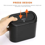 Car Trash Can, Waterproof Hanging Storage Box with Lid, 2-Pack Portable for Car \u0026 Office