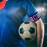 Adjustable Football Captain's Armband 3 pcs Compatible with Football Hockey Rugby for Adults and Youth - Top-Down View