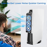 Cooling Fan for PS5 with Quieter Fan LED Light and USB3.0 Hubs - Front View