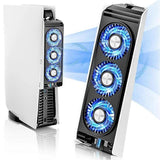 Cooling Fan for PS5 with Quieter Fan LED Light and USB3.0 Hubs - Top-Down View