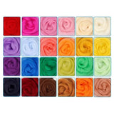 Needle Felting Set with 24 Colors Wool Carded Fleece Felting Complete Needle Felting(Keep away from children)