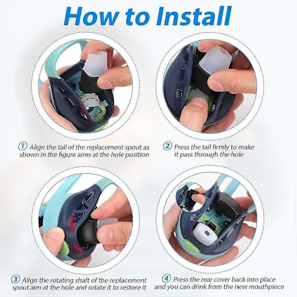 3 Pcs Replacement Nozzles Compatible with Contigo, BPA-Free Lid Parts with Wrench