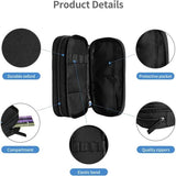 Soccer Pencil Case Blue with Zipper, Spacious and Durable Soccer Theme Sports Pencil Case - Front View