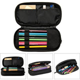 Soccer Pencil Case Blue with Zipper, Spacious and Durable Soccer Theme Sports Pencil Case - 45-Degree Angle