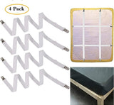 4 pieces - 70-230 cm Sheet tensioners - Sheet clips - Duvet tensioners - Duvet clamps - Bed sheet clamp - Sheet braces - Elastic fitted sheet tensioners - Adjustable - for sheets, ironing board, mattress or sofa