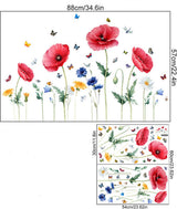 Static window sticker - window sticker - Wall decoration - 30*54cm - flower plant - PVC - colorful - Front View