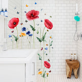Static window sticker - window sticker - Wall decoration - 30*54cm - flower plant - PVC - colorful - Side View