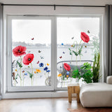 Static window sticker - window sticker - Wall decoration - 30*54cm - flower plant - PVC - colorful