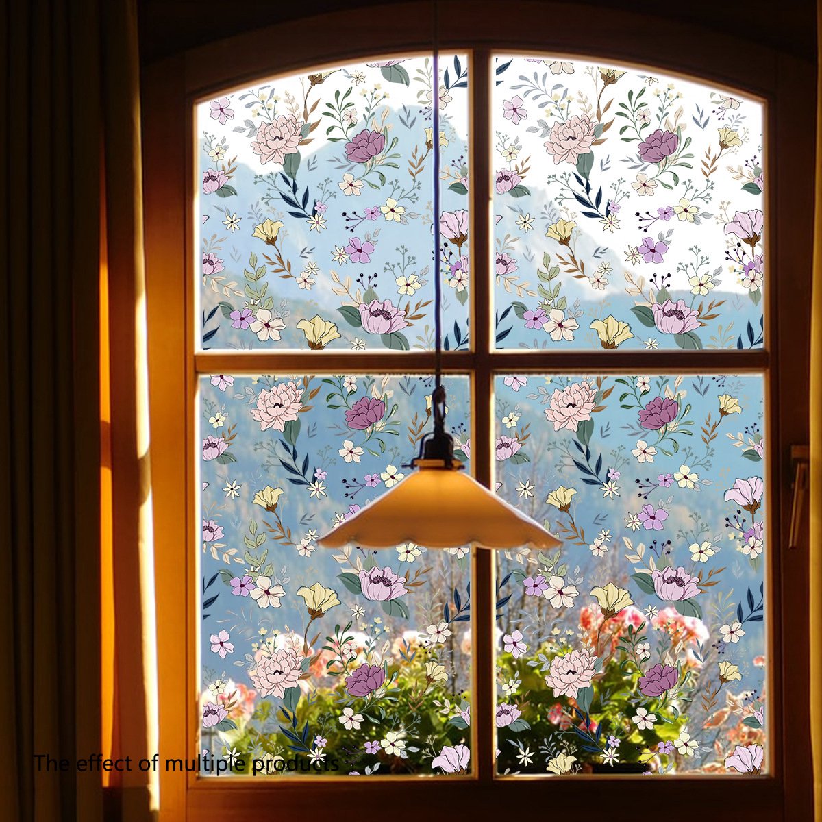 Static window sticker - window sticker - Wall decoration - 45*100cm - flower plant - PVC - B